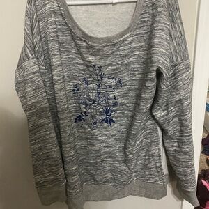 Gray Floral Women's NURSING Sweatshirt